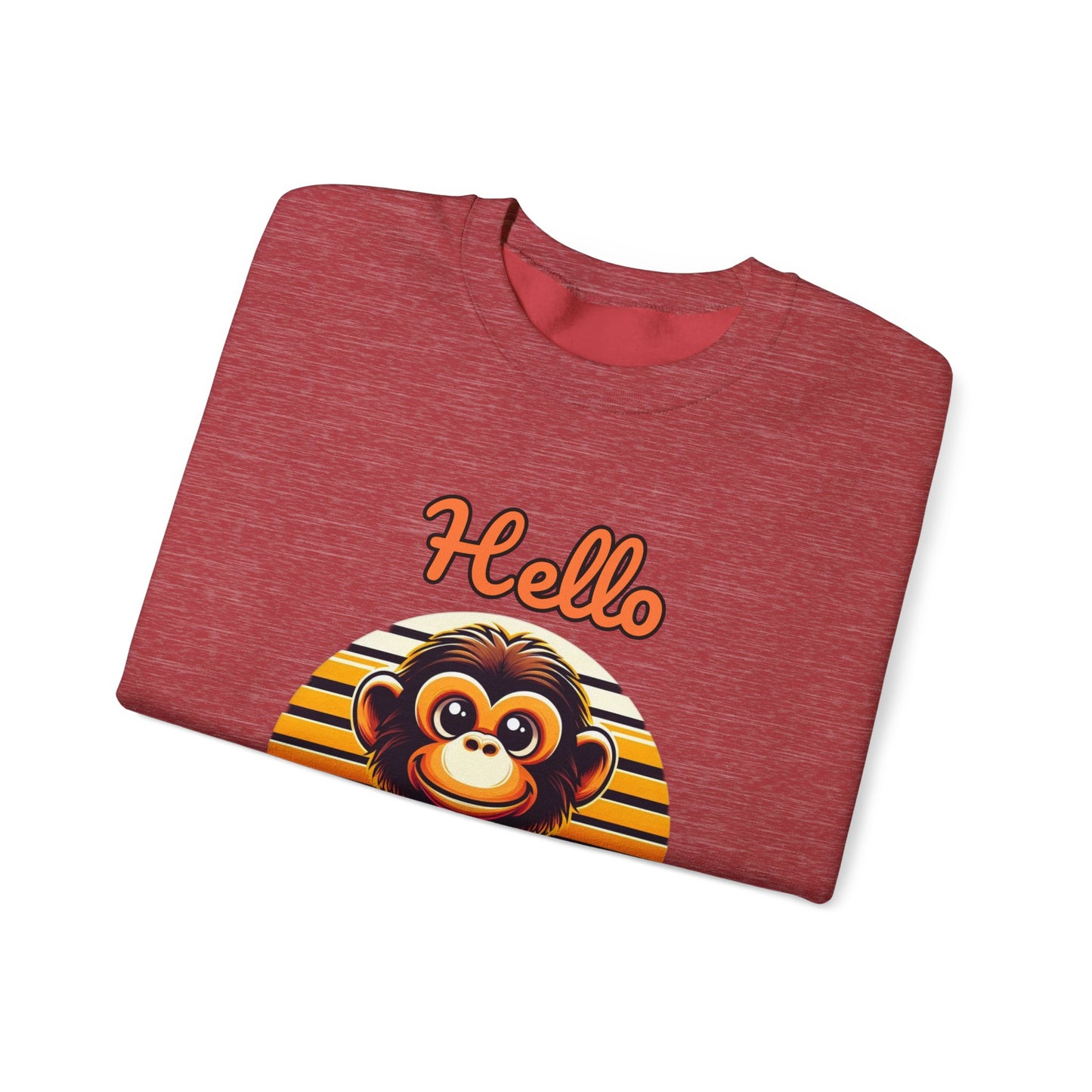 "Hello Monkey" Unisex Heavy Blend™ Crewneck Sweatshirt
