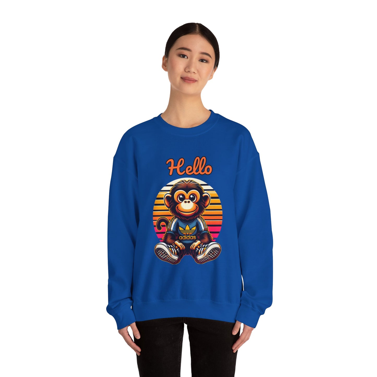 "Hello Monkey" Unisex Heavy Blend™ Crewneck Sweatshirt