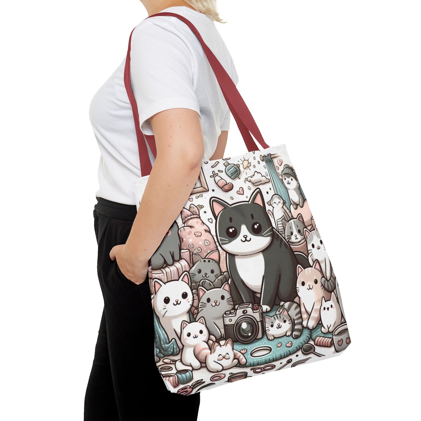 Purr-fectly Adorable: Cat and Kittens Tote Bag