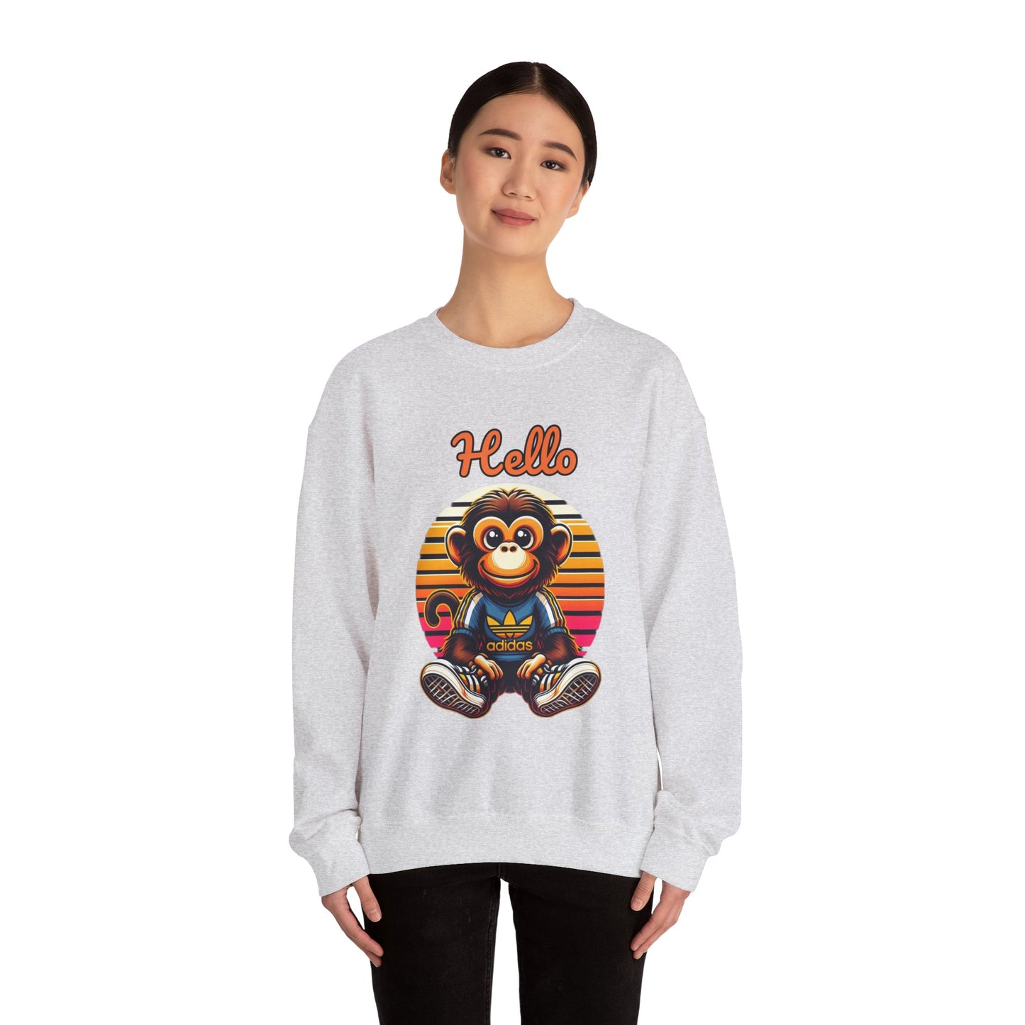 "Hello Monkey" Unisex Heavy Blend™ Crewneck Sweatshirt