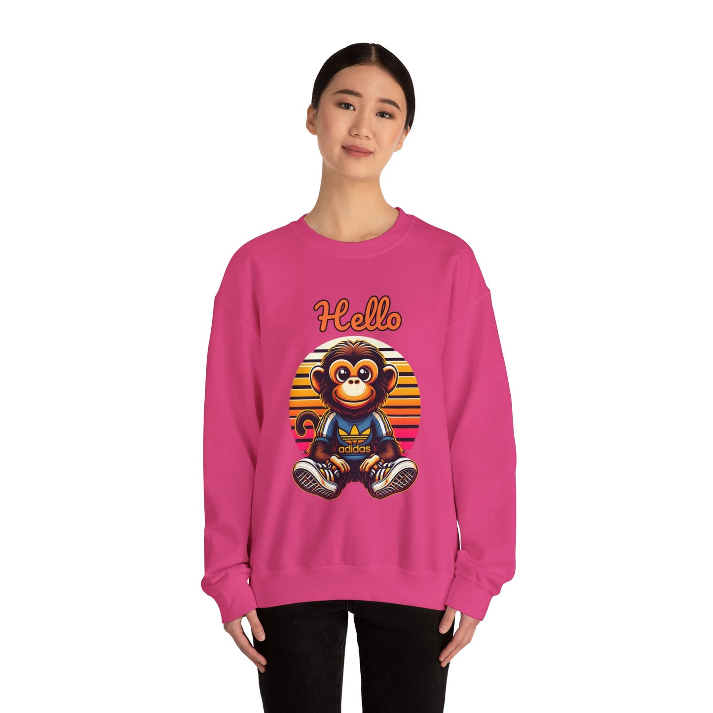 "Hello Monkey" Unisex Heavy Blend™ Crewneck Sweatshirt