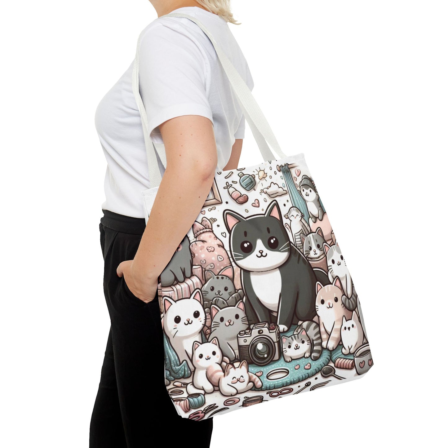 Purr-fectly Adorable: Cat and Kittens Tote Bag