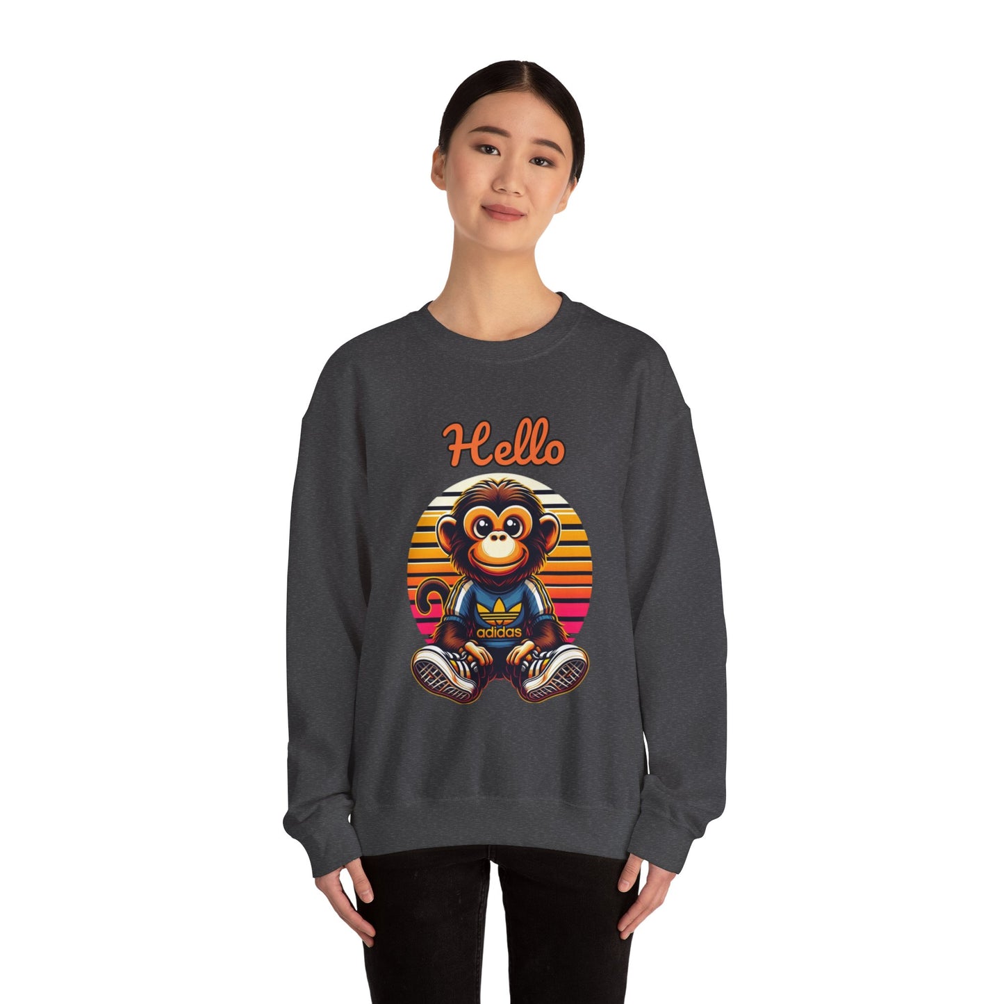"Hello Monkey" Unisex Heavy Blend™ Crewneck Sweatshirt