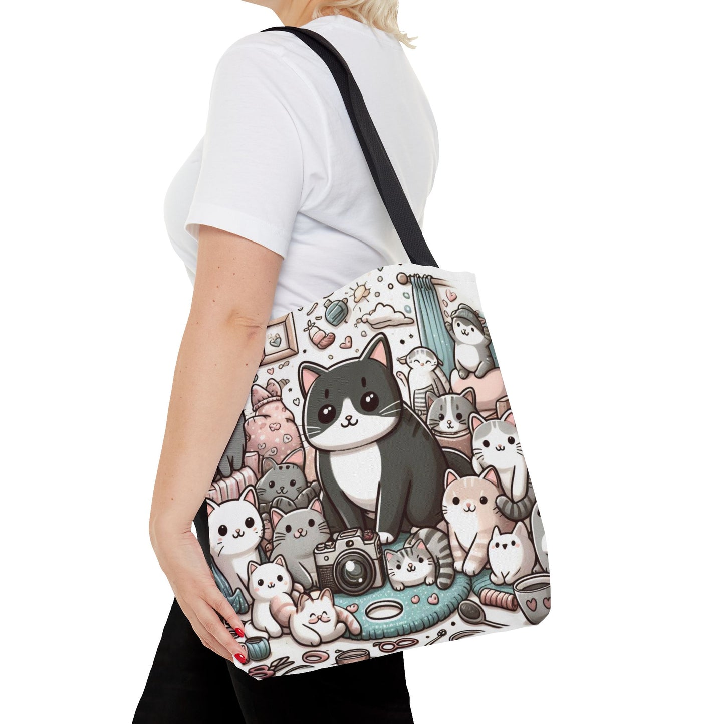 Purr-fectly Adorable: Cat and Kittens Tote Bag