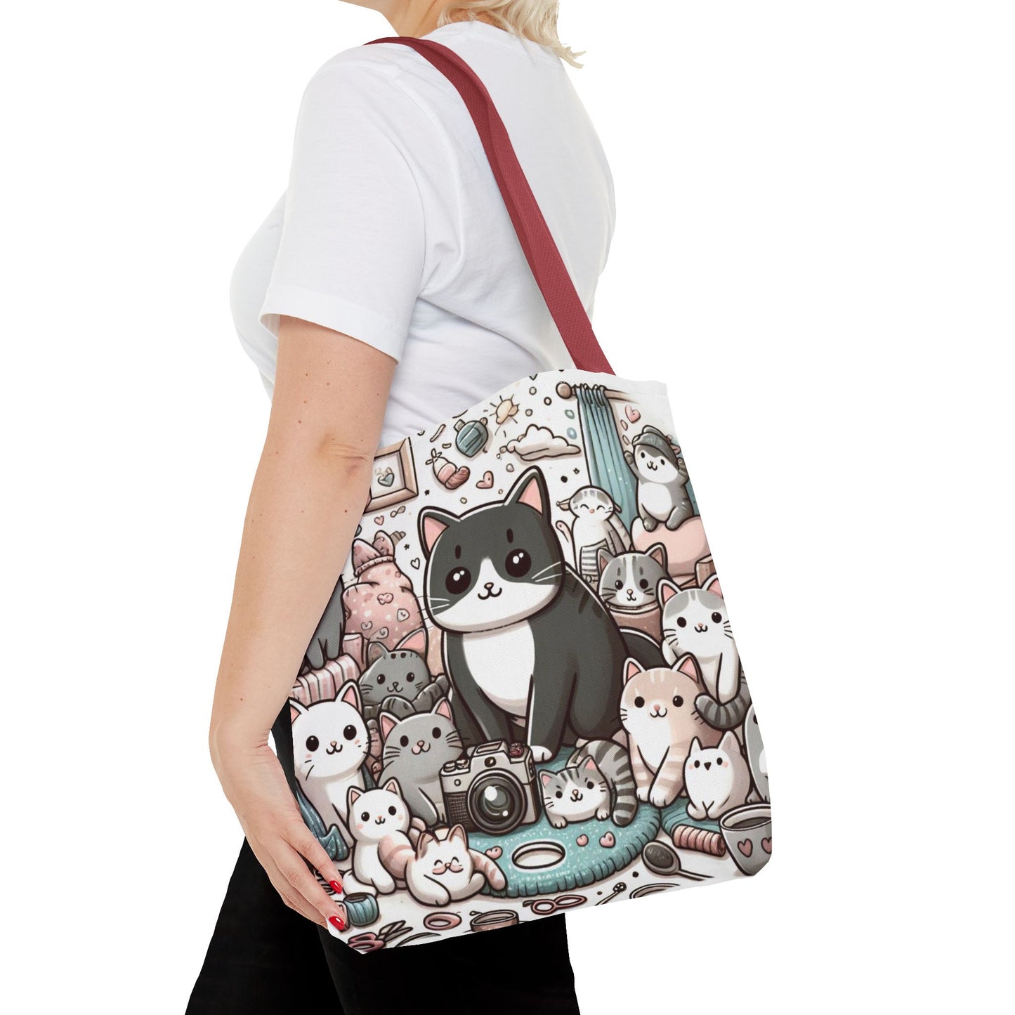 Purr-fectly Adorable: Cat and Kittens Tote Bag