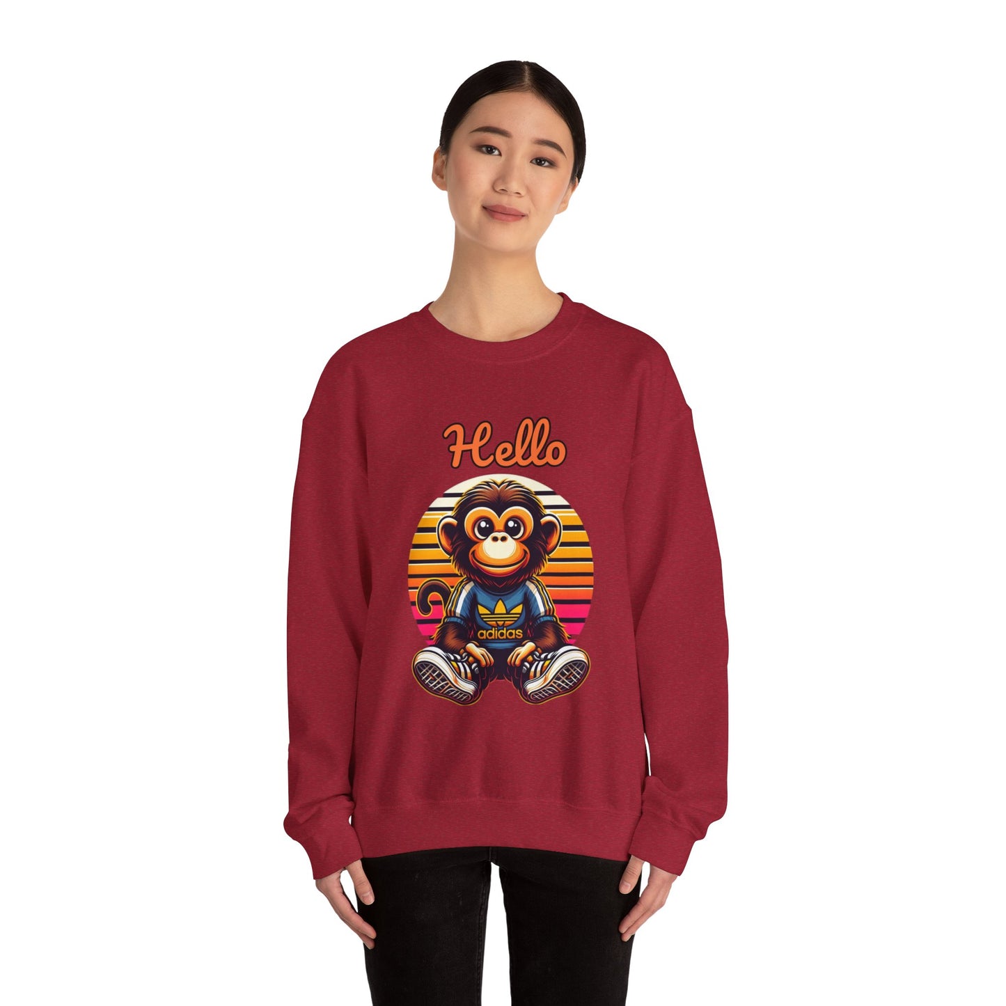 "Hello Monkey" Unisex Heavy Blend™ Crewneck Sweatshirt