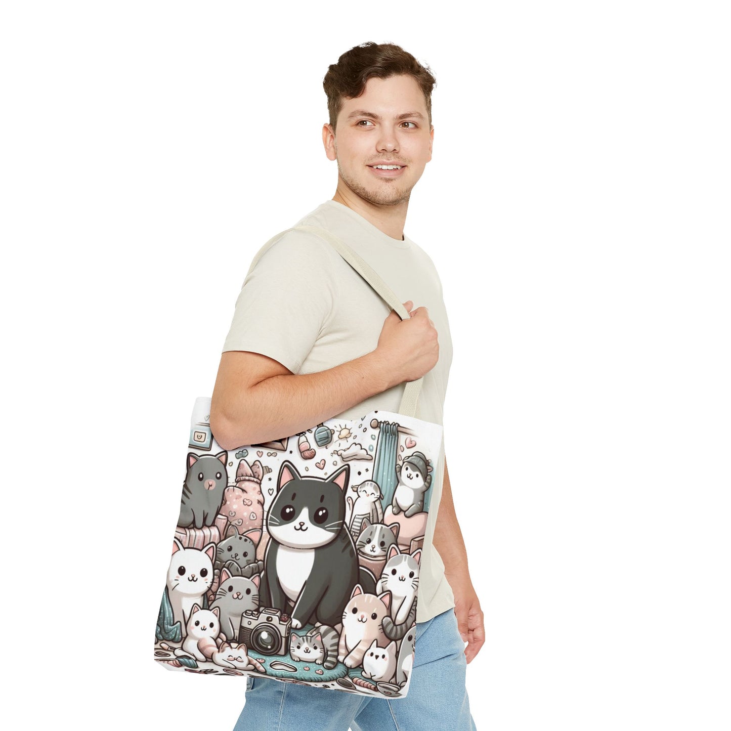 Purr-fectly Adorable: Cat and Kittens Tote Bag