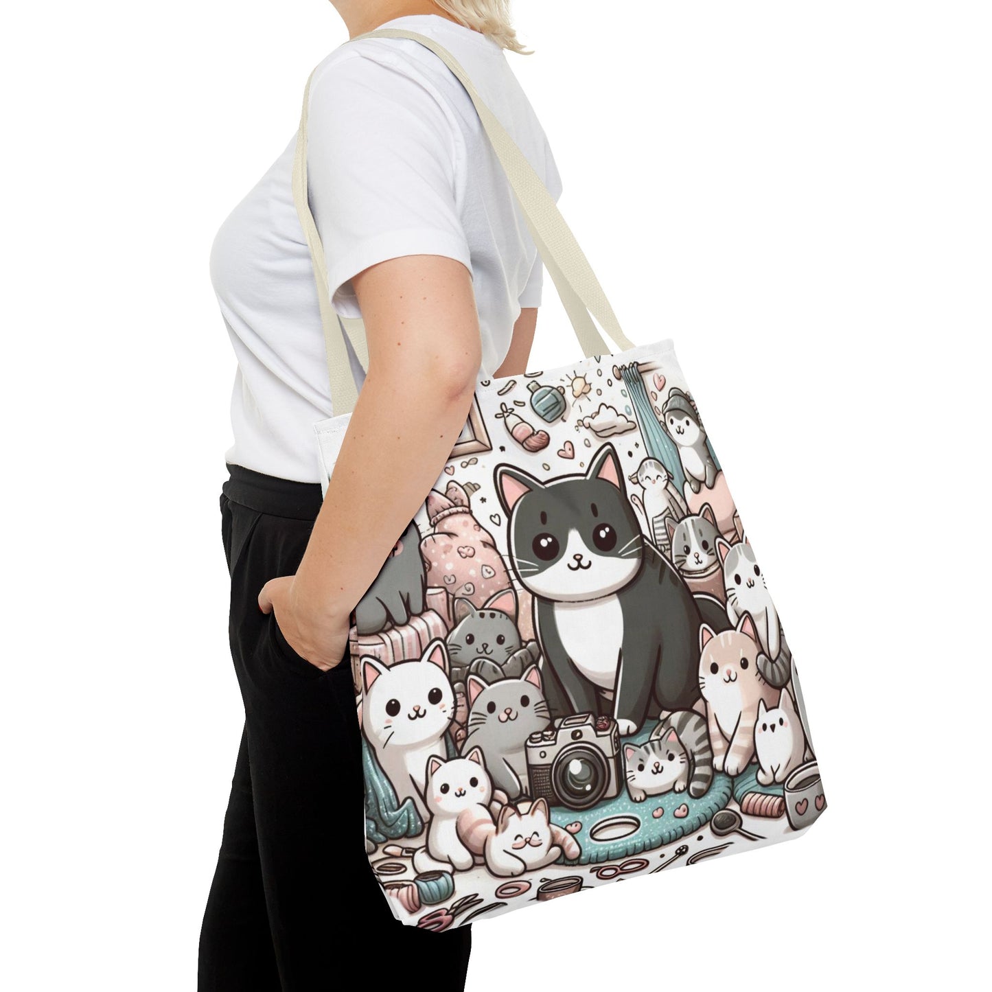 Purr-fectly Adorable: Cat and Kittens Tote Bag