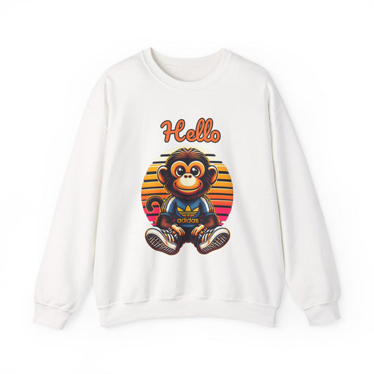 "Hello Monkey" Unisex Heavy Blend™ Crewneck Sweatshirt