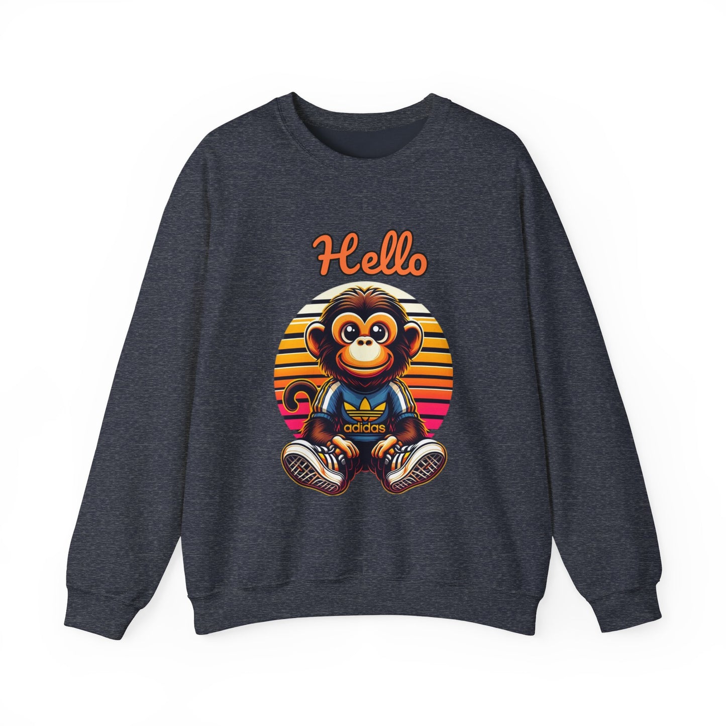 "Hello Monkey" Unisex Heavy Blend™ Crewneck Sweatshirt