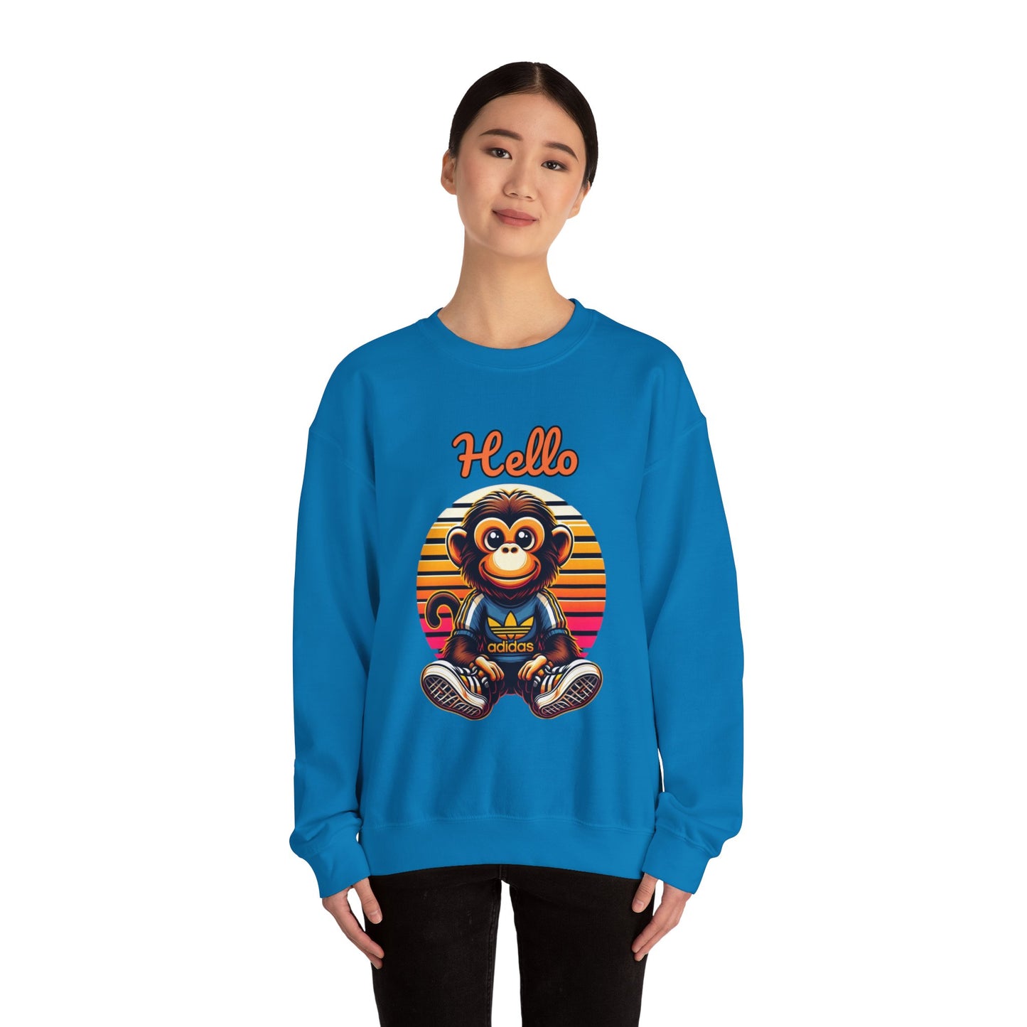 "Hello Monkey" Unisex Heavy Blend™ Crewneck Sweatshirt