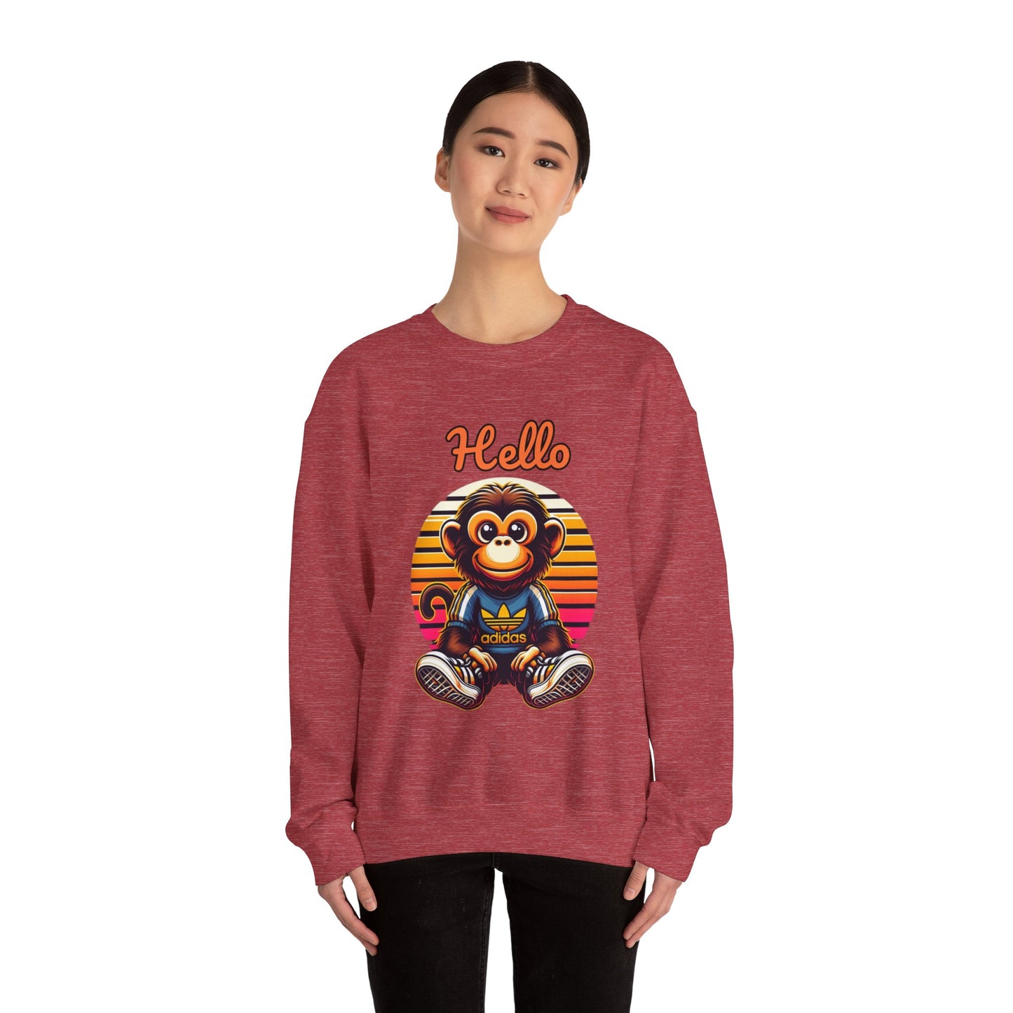 "Hello Monkey" Unisex Heavy Blend™ Crewneck Sweatshirt