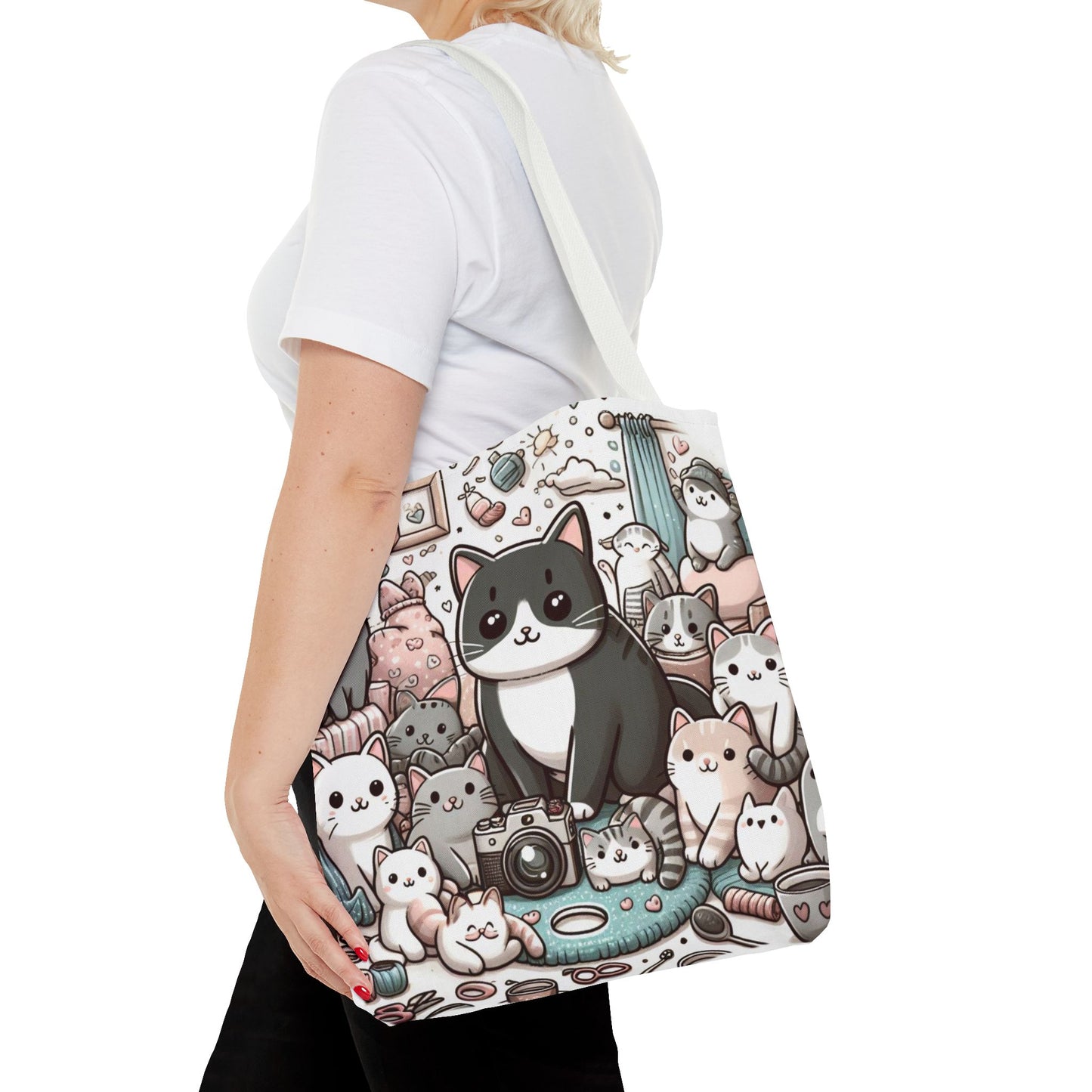 Purr-fectly Adorable: Cat and Kittens Tote Bag