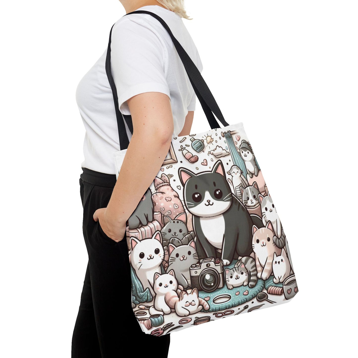 Purr-fectly Adorable: Cat and Kittens Tote Bag