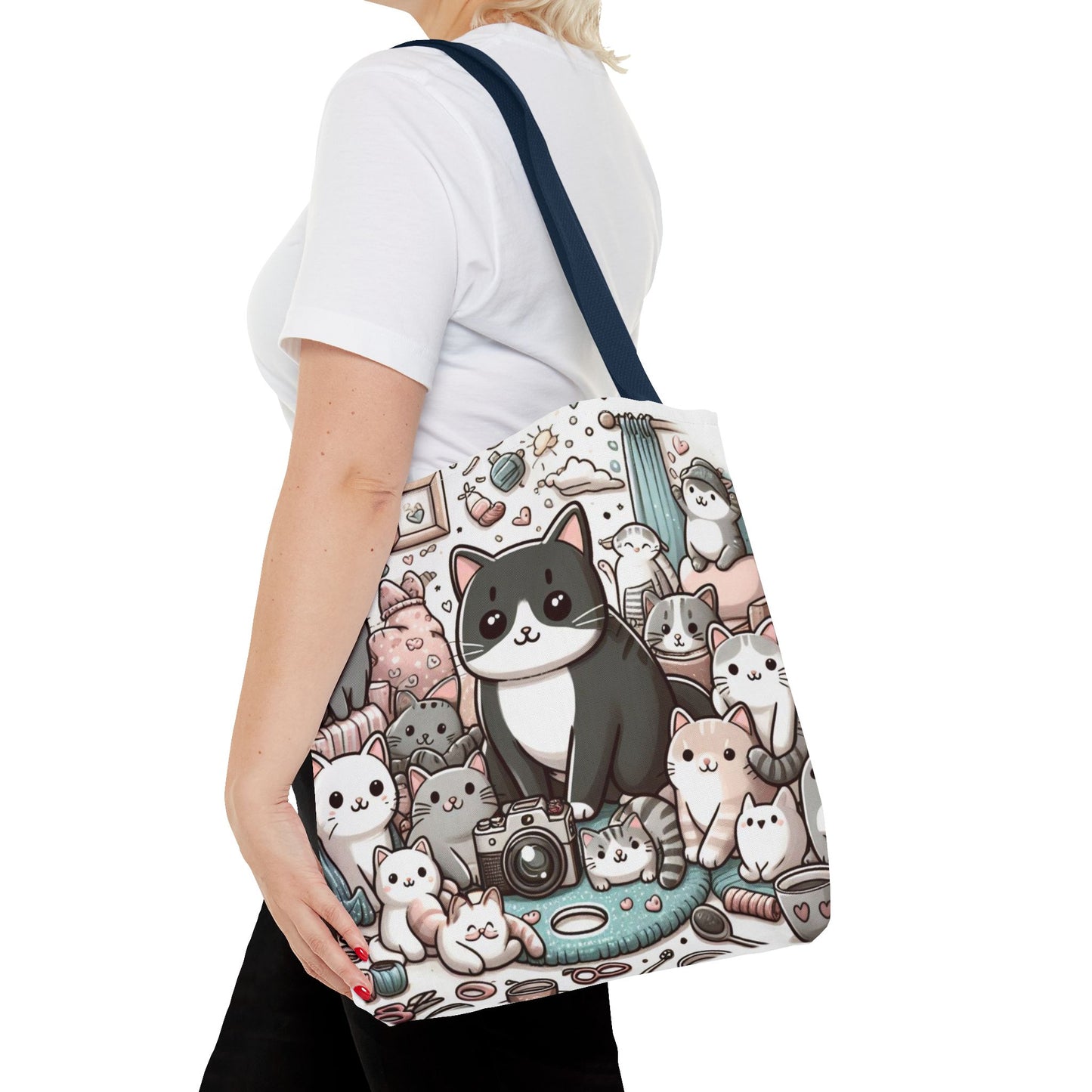 Purr-fectly Adorable: Cat and Kittens Tote Bag