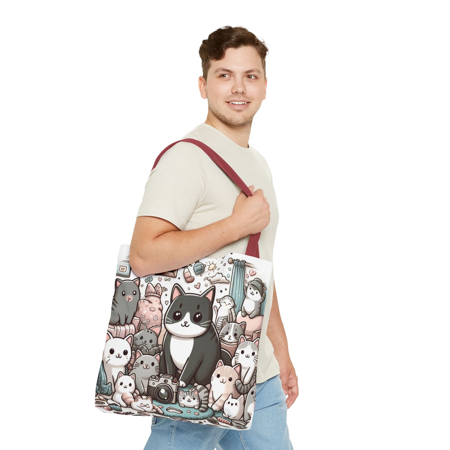 Purr-fectly Adorable: Cat and Kittens Tote Bag