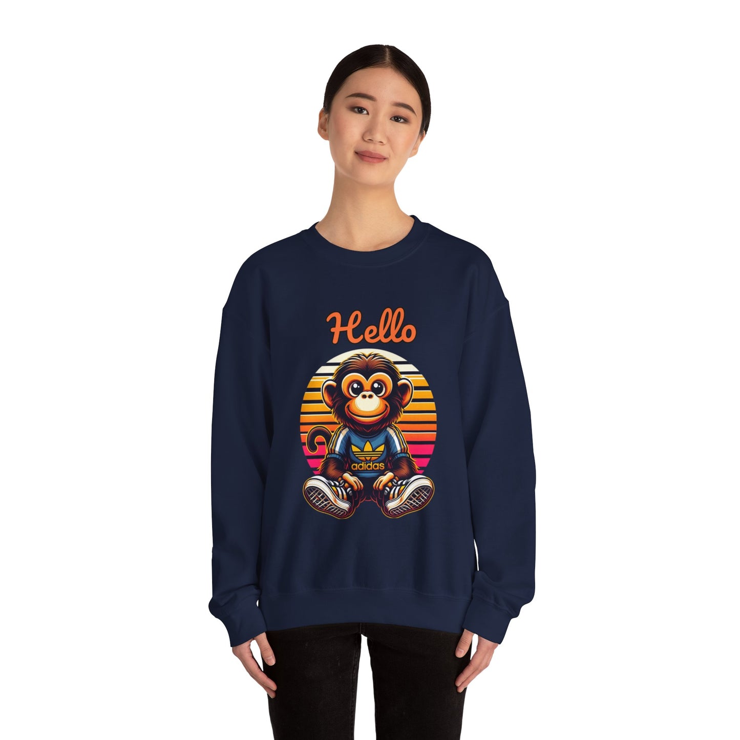 "Hello Monkey" Unisex Heavy Blend™ Crewneck Sweatshirt