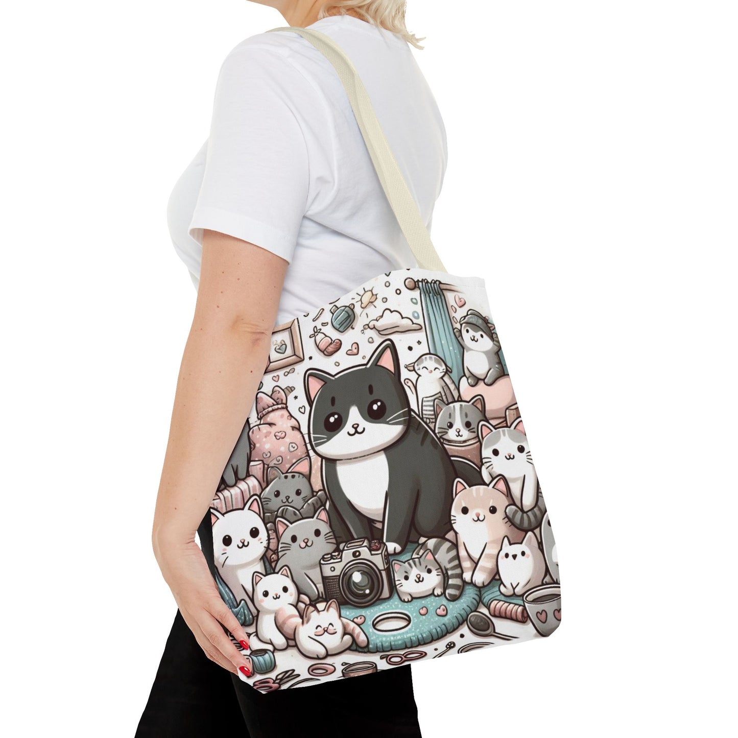 Purr-fectly Adorable: Cat and Kittens Tote Bag